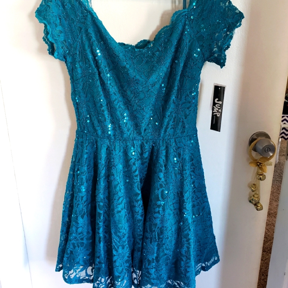 11/12 teal Jump apparel dress NWT